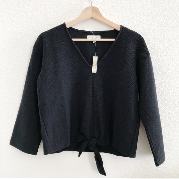 Madewell Texture & Thread Tie Front Top Small NWT - Picture 4 of 7
